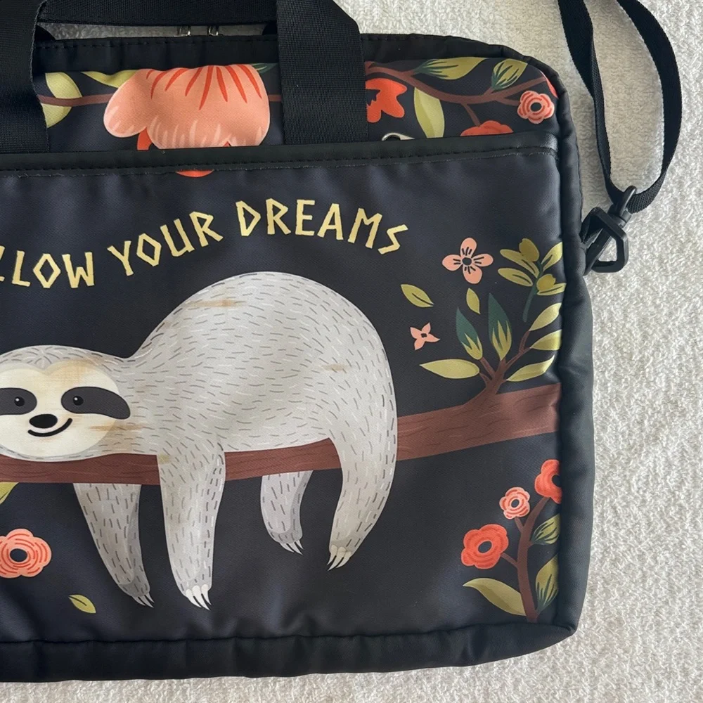 Sloth Print Laptop Bag